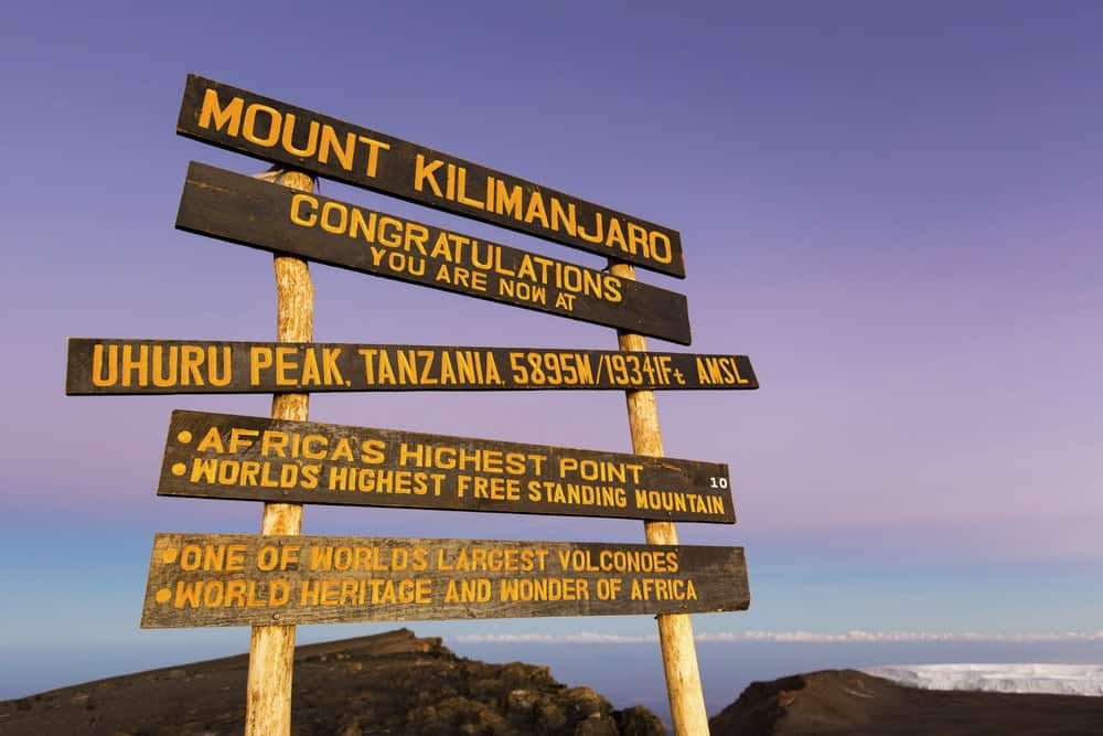 Señalización del Pico Uhuru del Monte Kilimanjar