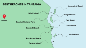 map beaches tanzania