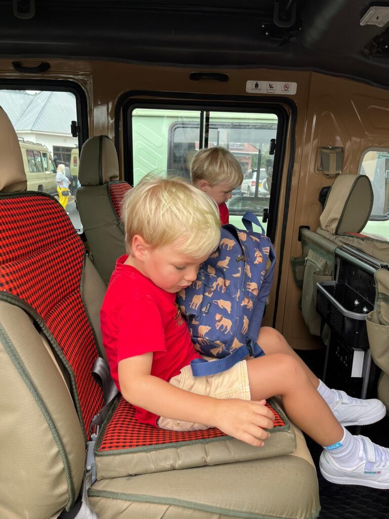 Children in a safari car